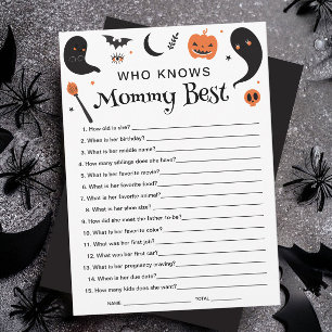 Halloween Baby Shower Who Knows Mum Best Game Card