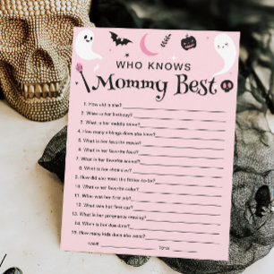 Halloween Baby Shower Who Knows Mum Best Game Card
