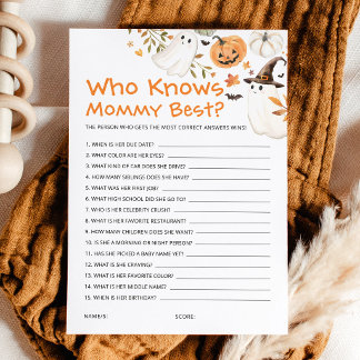 Halloween Baby Shower Who Knows Mummy Best Card