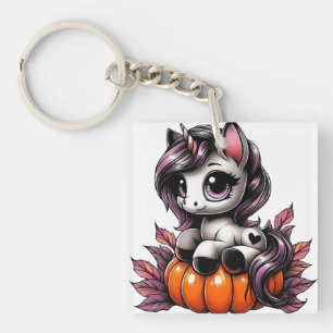 Halloween Baby Unicorn Digital Art Key Ring