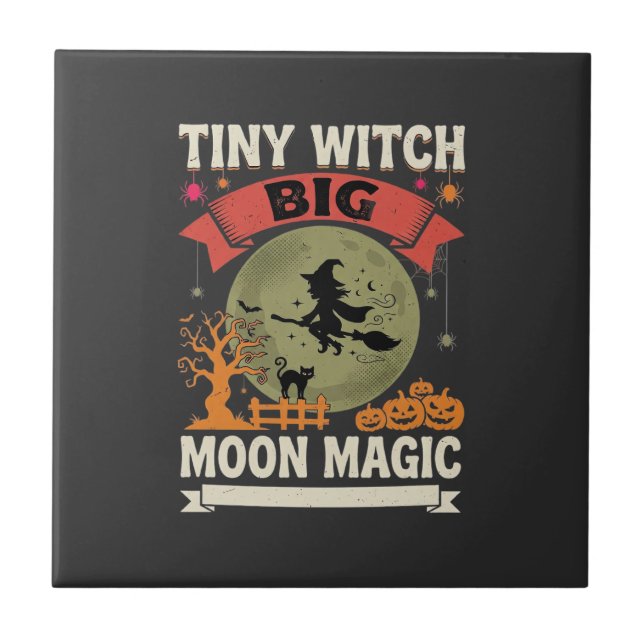 Halloween Baby Witch Moon Magic Tile (Front)