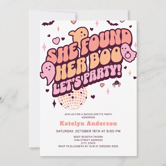 Halloween Bachelorette Invitation (Front)