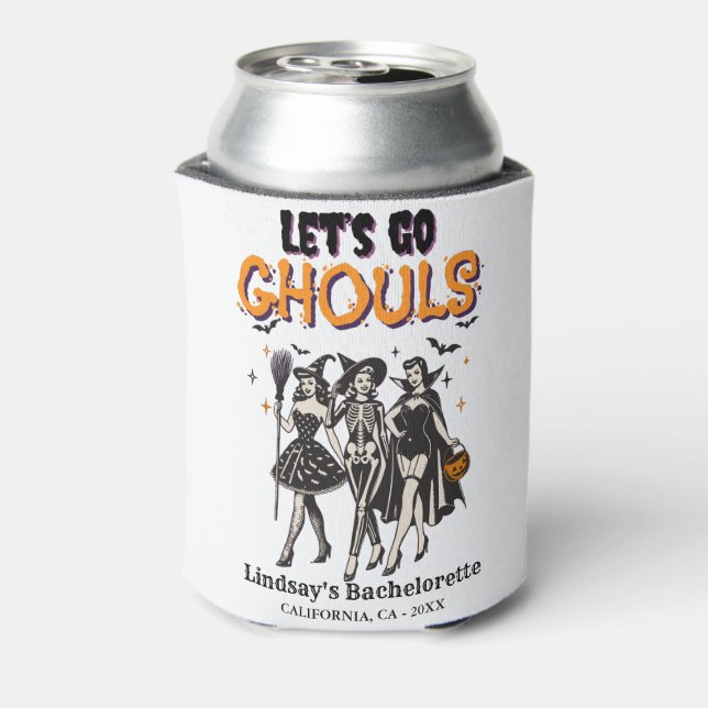Halloween Bachelorette let's go ghoul Can Cooler (Can Back)