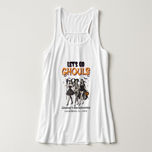 Halloween Bachelorette let's go ghoul Singlet (Design Front)