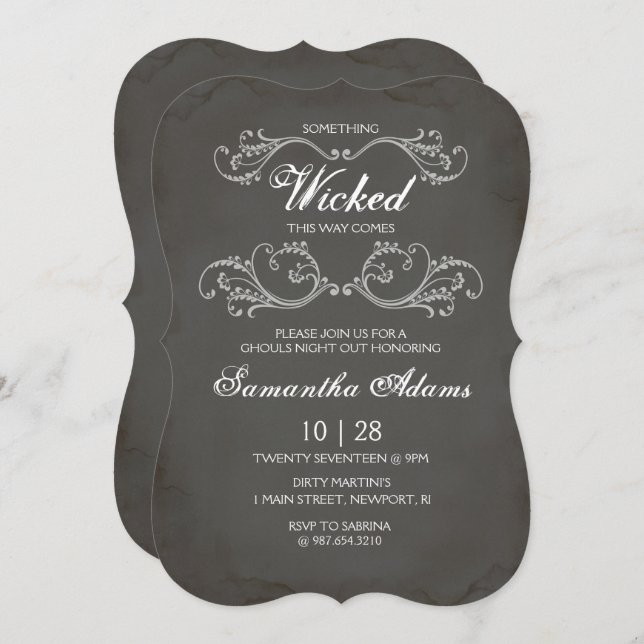 Halloween Bachelorette Party Invitation (Front/Back)