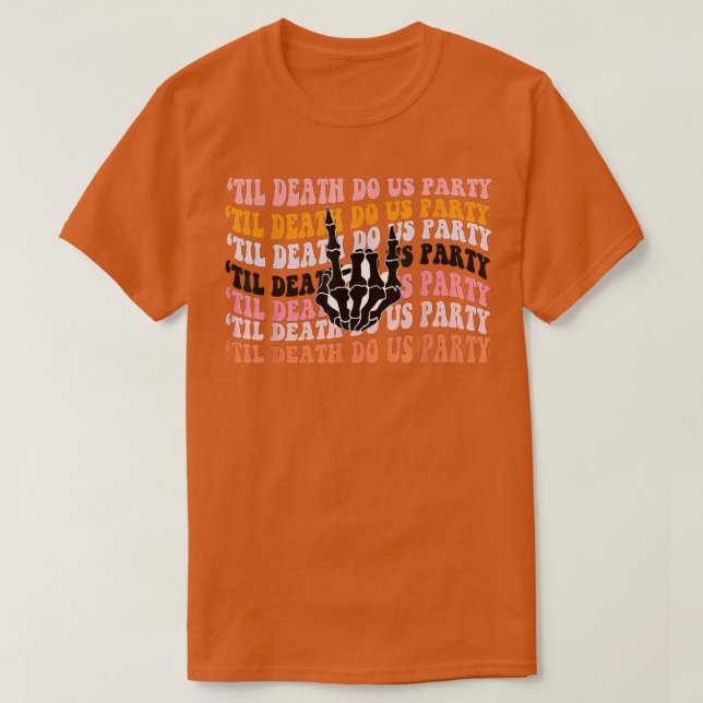 Halloween Bachelorette Party Shirts Spooky Bride O (Design Front)