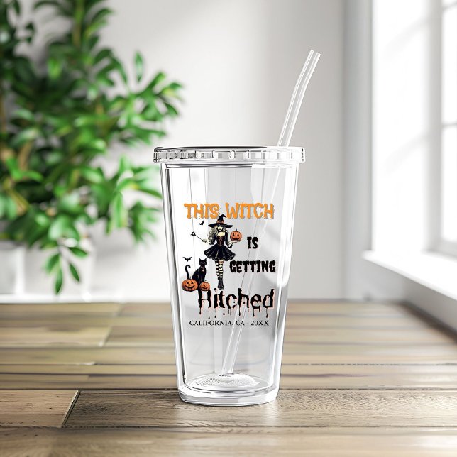 Halloween Bachelorette This Witch is Getting Hitch Acrylic Tumbler (Creator Uploaded)