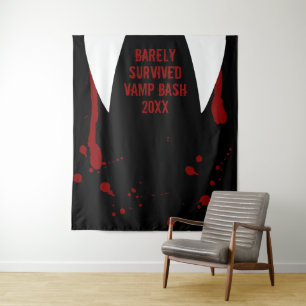 Halloween Backdrop Vampire Fangs Teeth Blood Tapestry
