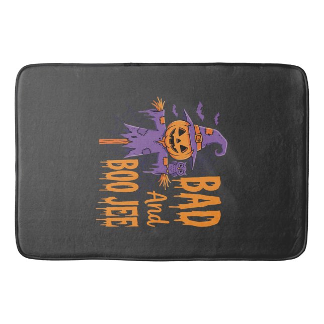 Halloween Bad And Boo Jee Scarecrow Graphic Bath Mat (Front)