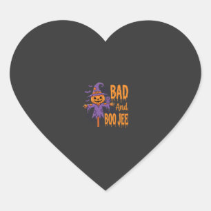 Halloween Bad And Boo Jee Scarecrow Graphic Heart Sticker