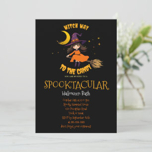 halloween bad witch pumpkin vibes invitation