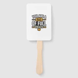 Halloween Bag Of Treats Vintage Vector Design_1 Hand Fan
