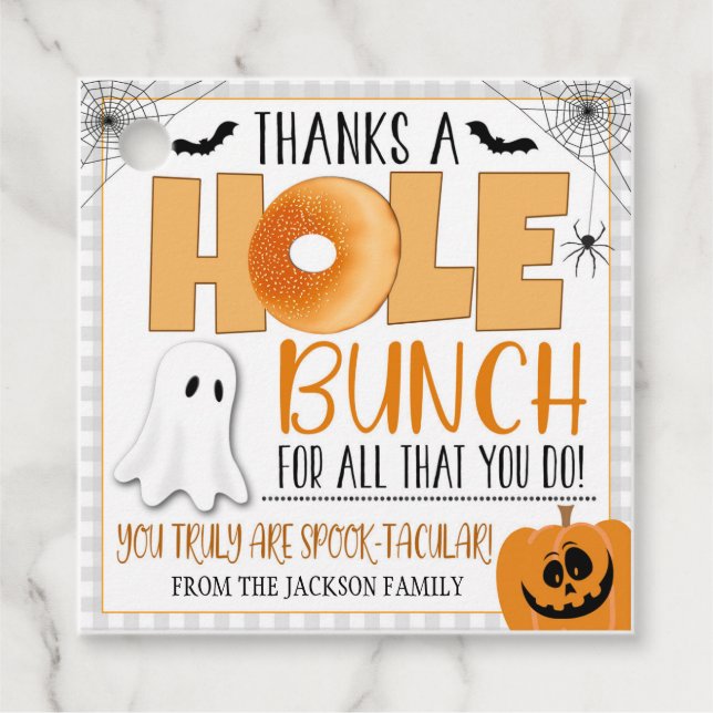 Halloween Bagel Gift Tag (Front)