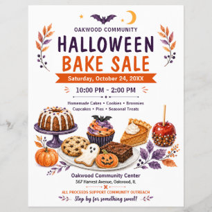 Halloween Bake Sale Community Event Flyer