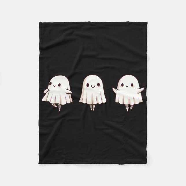 Halloween Ballet Ghost Ballet Dancer Spooky Dance  Fleece Blanket (Front)