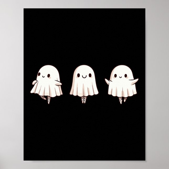Halloween Ballet Ghost Ballet Dancer Spooky Dance  Poster (Front)