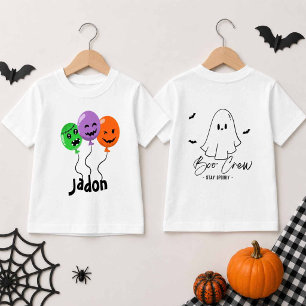Halloween Balloon Boo Crew Custom Name Baby T-Shirt