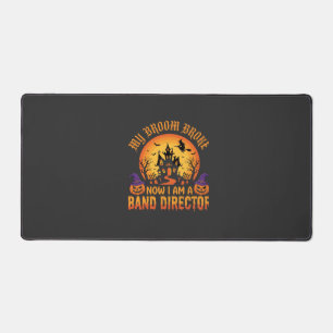 Halloween Band Director Witch Broom Haunted House Desk Mat