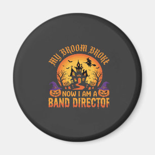 Halloween Band Director Witch Broom Haunted House Magnet