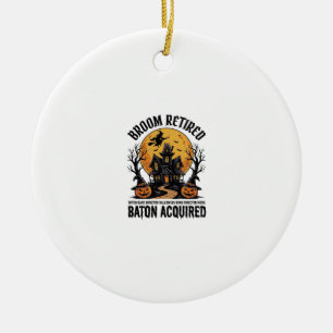 Halloween Band Director Witch Haunted House Design Ceramic Tree Decoration