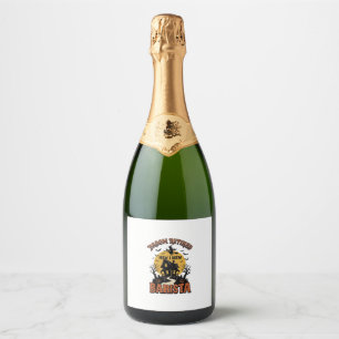 Halloween Barista Shirt Funny Witch Coffee Pun Des Sparkling Wine Label