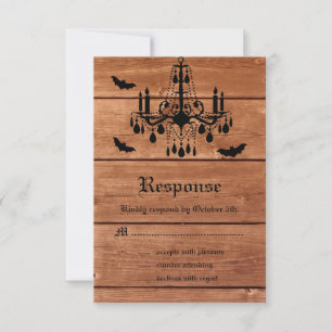 Halloween Barn Chandelier RSVP Card