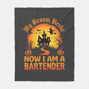 Halloween Bartender Haunted House Witch Pumpkin De Fleece Blanket