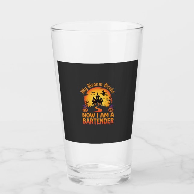 Halloween Bartender Haunted House Witch Pumpkin De Glass (Front)
