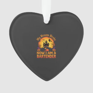 Halloween Bartender Haunted House Witch Pumpkin De Ornament