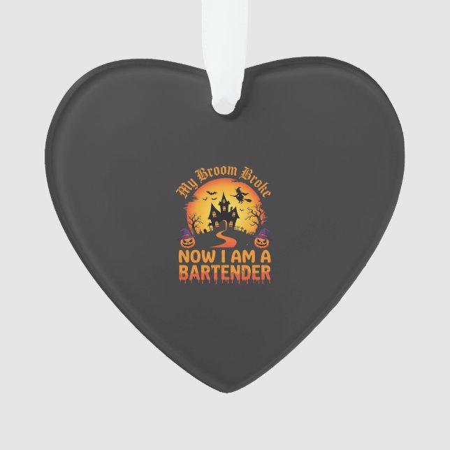 Halloween Bartender Haunted House Witch Pumpkin De Ornament (Front)