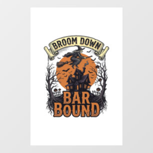 Halloween Bartender Shirt Funny Witch Broom Bar Pu