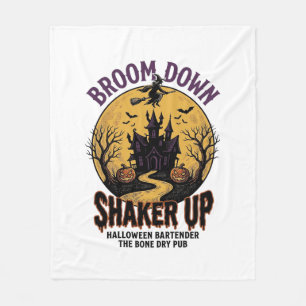 Halloween Bartender Shirt Haunted Tavern Witch Des Fleece Blanket