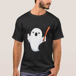 Halloween Baseball Ghost Baseball Player Halloween T-Shirt