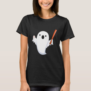 Halloween Baseball Ghost Baseball Player Halloween T-Shirt