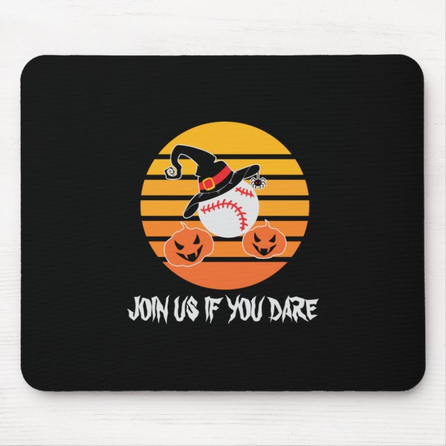 Halloween Baseball Halloween Witch Hat Pumpkin Mouse Pad (Front)