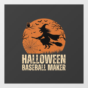 Halloween Baseball Maker Vintage Witch Graphic