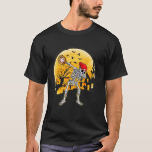 Halloween Baseball Player Dabbing Skeleton Kids Bo T-Shirt