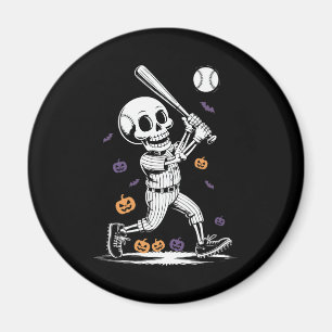 Halloween Baseball Skeleton Hitting Magnet