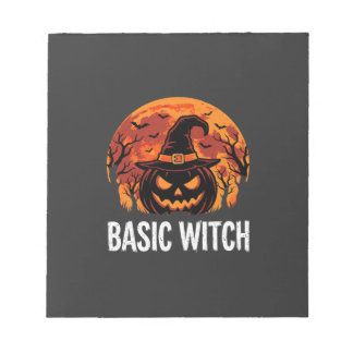Halloween Basic Witch Pumpkin Moon Graphic Notepad