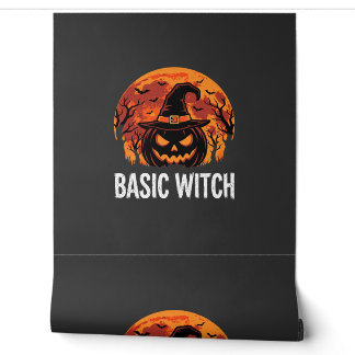 Halloween Basic Witch Pumpkin Moon Graphic Wallpaper