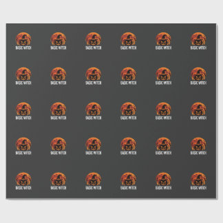 Halloween Basic Witch Pumpkin Moon Graphic Wrapping Paper