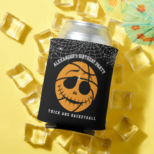 Halloween Basket Ball Trick or Basketball Birthday Can Cooler