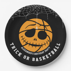 Halloween Basket Ball Trick or Basketball Birthday Paper Plate