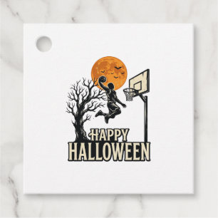 Halloween Basketball Happy Halloween Vintage Sport Favour Tags