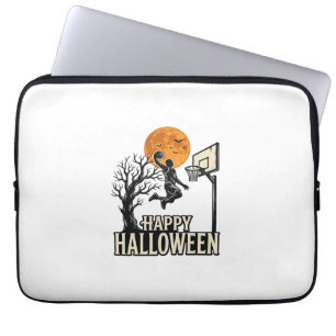 Halloween Basketball Happy Halloween Vintage Sport Laptop Sleeve