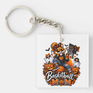 Halloween Basketball Mum Fox – Spooky Hoops Mum Key Ring