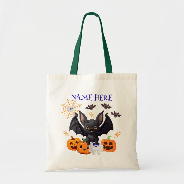 Halloween Bat Candy Tote Bag v1 (Front)