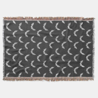 Halloween Bat Chalkboard Pattern Throw Blanket