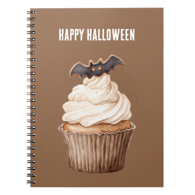 Halloween Bat Cupcake Notebook (Front)