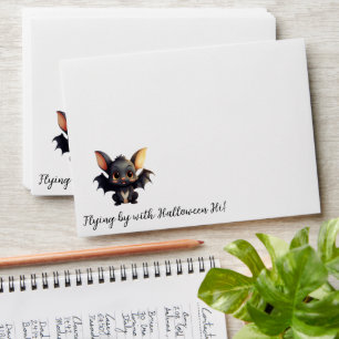 Halloween Bat Flying By with Halloween Hi! Envelope